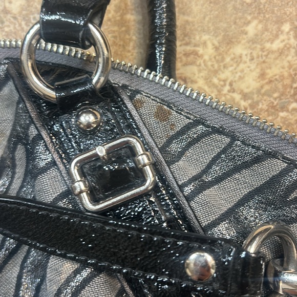 Coach silver black sparkly zebra print purse - Picture 7 of 7